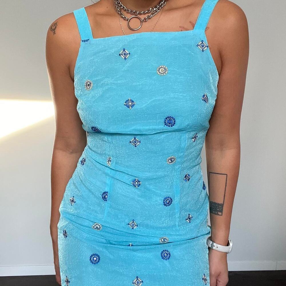 Vintage 60s sundress blue mini